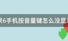 苹果6手机按音量键怎么没显示了 