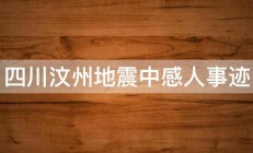 四川汶州地震中感人事迹 