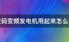 数码变频发电机用起来怎么样 