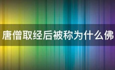 唐僧取经后被称为什么佛 