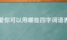 我爱你可以用哪些四字词语表示 