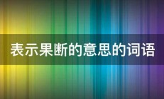 表示果断的意思的词语 