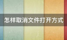 怎样取消文件打开方式 