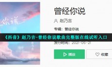 曾经你说看星空看日落不如看我的眼眸是什么歌-赵乃吉曾经你说歌曲完整版歌词