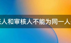 记账人和审核人不能为同一人是吗 