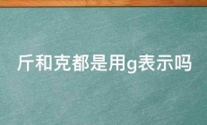 斤和克都是用g表示吗 