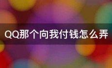 QQ那个向我付钱怎么弄 