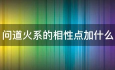 问道火系的相性点加什么 