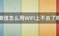 微信怎么用WIFI上不去了呢 