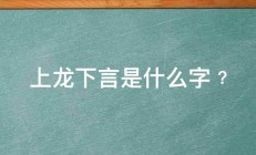 上龙下言是什么字﹖ 