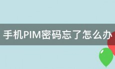 手机PIM密码忘了怎么办 