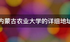 内蒙古农业大学的详细地址 