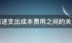 简述支出成本费用之间的关系 