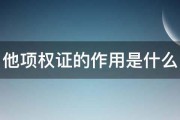 他项权证的作用是什么 