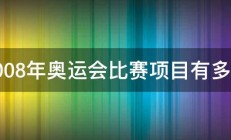 2008年奥运会比赛项目有多少 