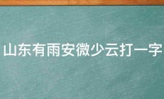 山东有雨安微少云打一字 