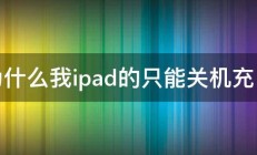 为什么我ipad的只能关机充电 