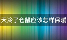 天冷了仓鼠应该怎样保暖 