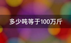 多少吨等于100万斤 