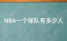 NBA一个球队有多少人 