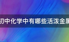 初中化学中有哪些活泼金属 