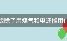 做饭除了用煤气和电还能用什么 