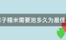 包粽子糯米需要泡多久为最佳时间 