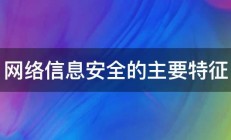 网络信息安全的主要特征 