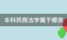 本科民商法学属于哪类 