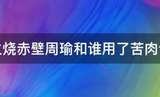 火烧赤壁周瑜和谁用了苦肉计 