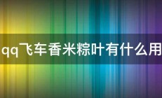 qq飞车香米粽叶有什么用 