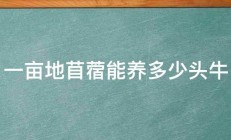 一亩地苜蓿能养多少头牛 