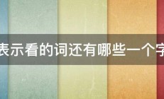 表示看的词还有哪些一个字 