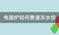 电磁炉如何煮速冻水饺 