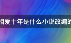 相爱十年是什么小说改编的 