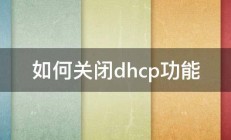 如何关闭dhcp功能 