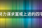 决心努力谋求富或上进的四字词语 