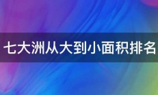 七大洲从大到小面积排名 