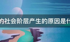 新的社会阶层产生的原因是什么 