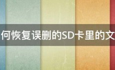 如何恢复误删的SD卡里的文件 