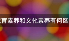 教育素养和文化素养有何区别 