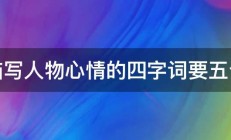 描写人物心情的四字词要五个 