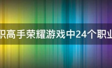 全职高手荣耀游戏中24个职业是 