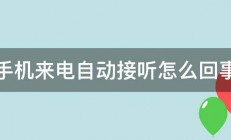 手机来电自动接听怎么回事 