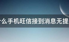 为什么手机旺信接到消息无提示音 