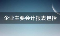 企业主要会计报表包括 