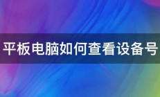 平板电脑如何查看设备号 