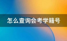 怎么查询会考学籍号 