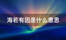 海若有因是什么意思 