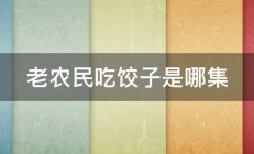 老农民吃饺子是哪集 